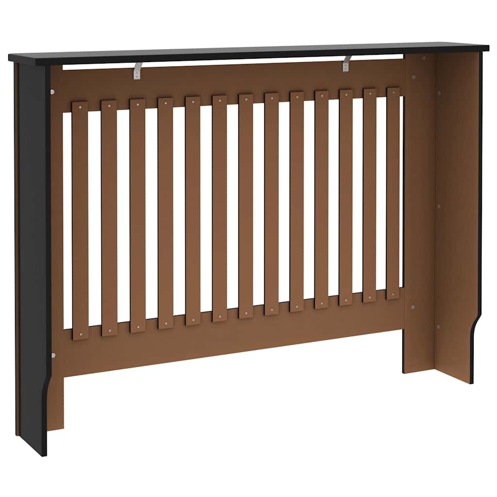 Radiatordeksel svart 112x19x81,5 cm konstruert tre