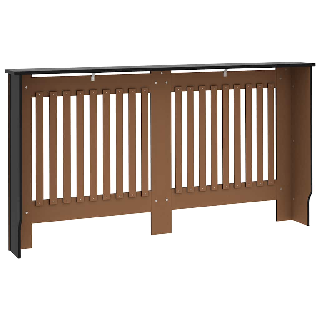 Radiatordeksel svart 152x19x81,5 cm konstruert tre
