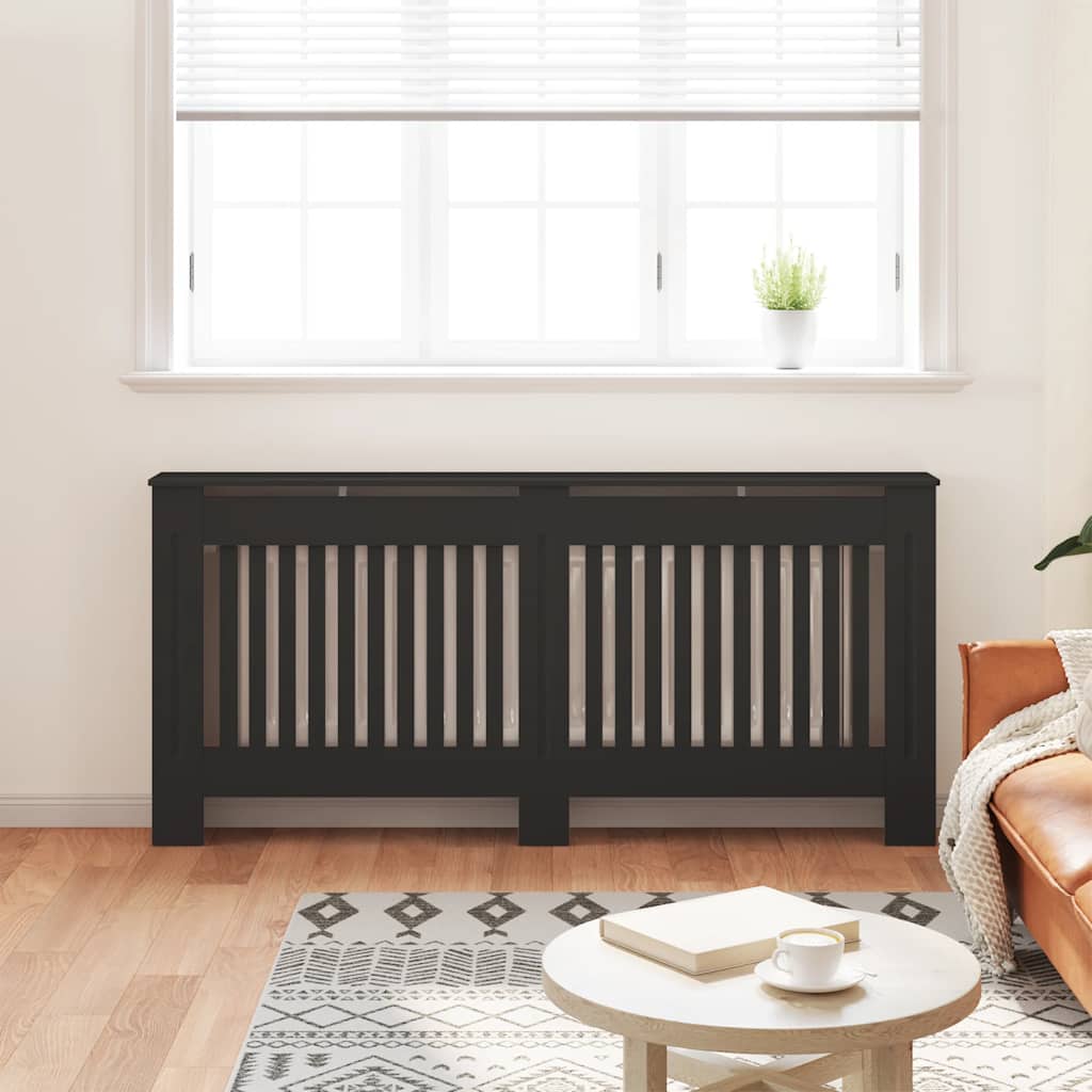 Radiatordeksel svart 172x19x81,5 cm konstruert tre