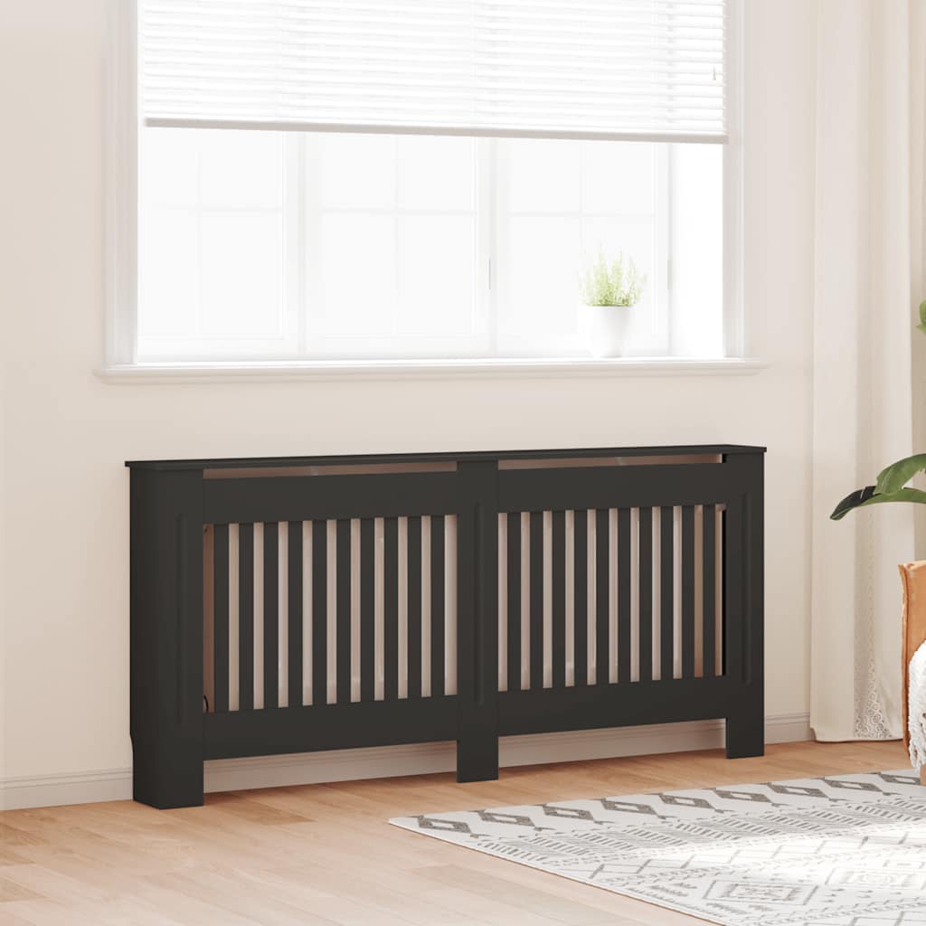Radiatordeksel svart 172x19x81,5 cm konstruert tre