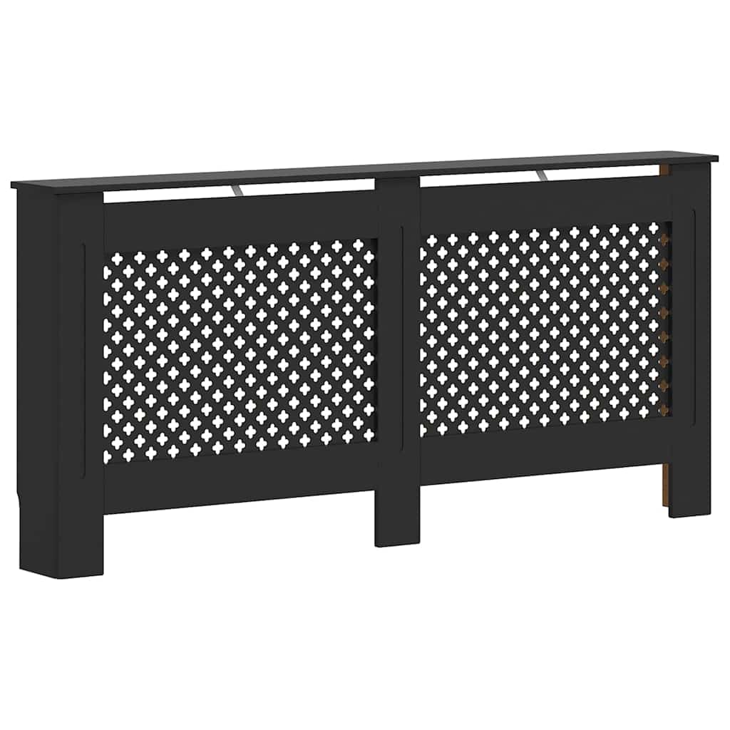 Radiatordeksel svart 172x19x81,5 cm MDF