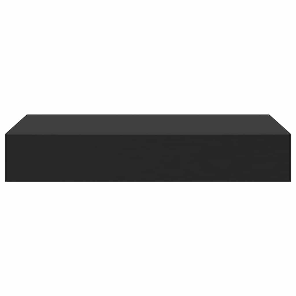 Vegghylle med skuff svart 48x25x8 cm