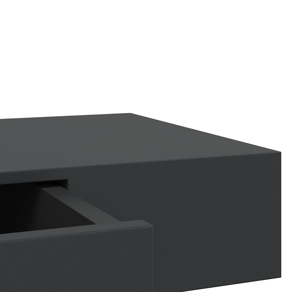 Vegghylle med skuff svart 80x25x8 cm