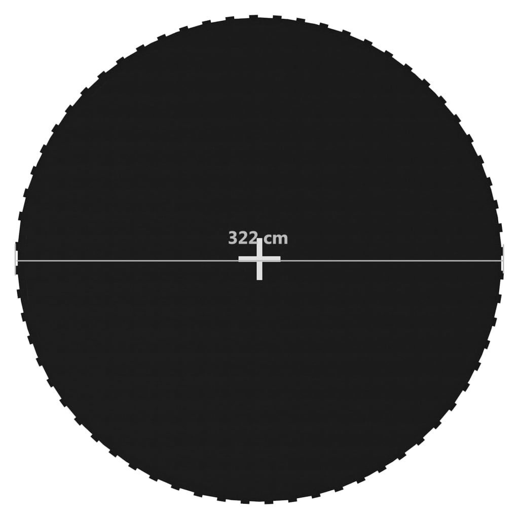 Hoppematte stoff svart for 3,66 m rund trampoline
