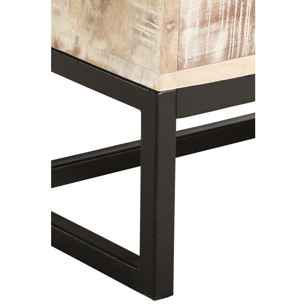 Salongbord hvit 117x50x30 cm heltre akasie