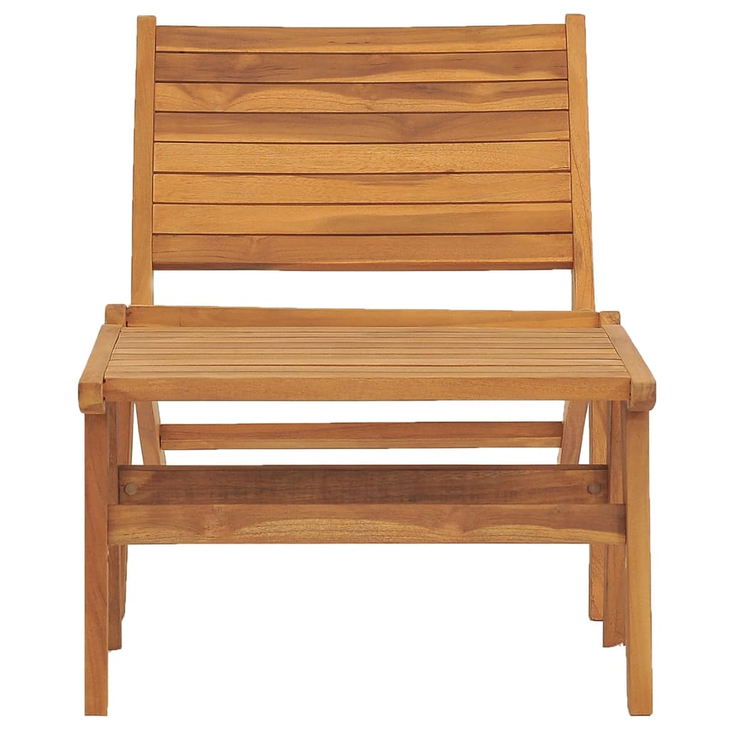 Hagestol med fotstøtte i heltre teak