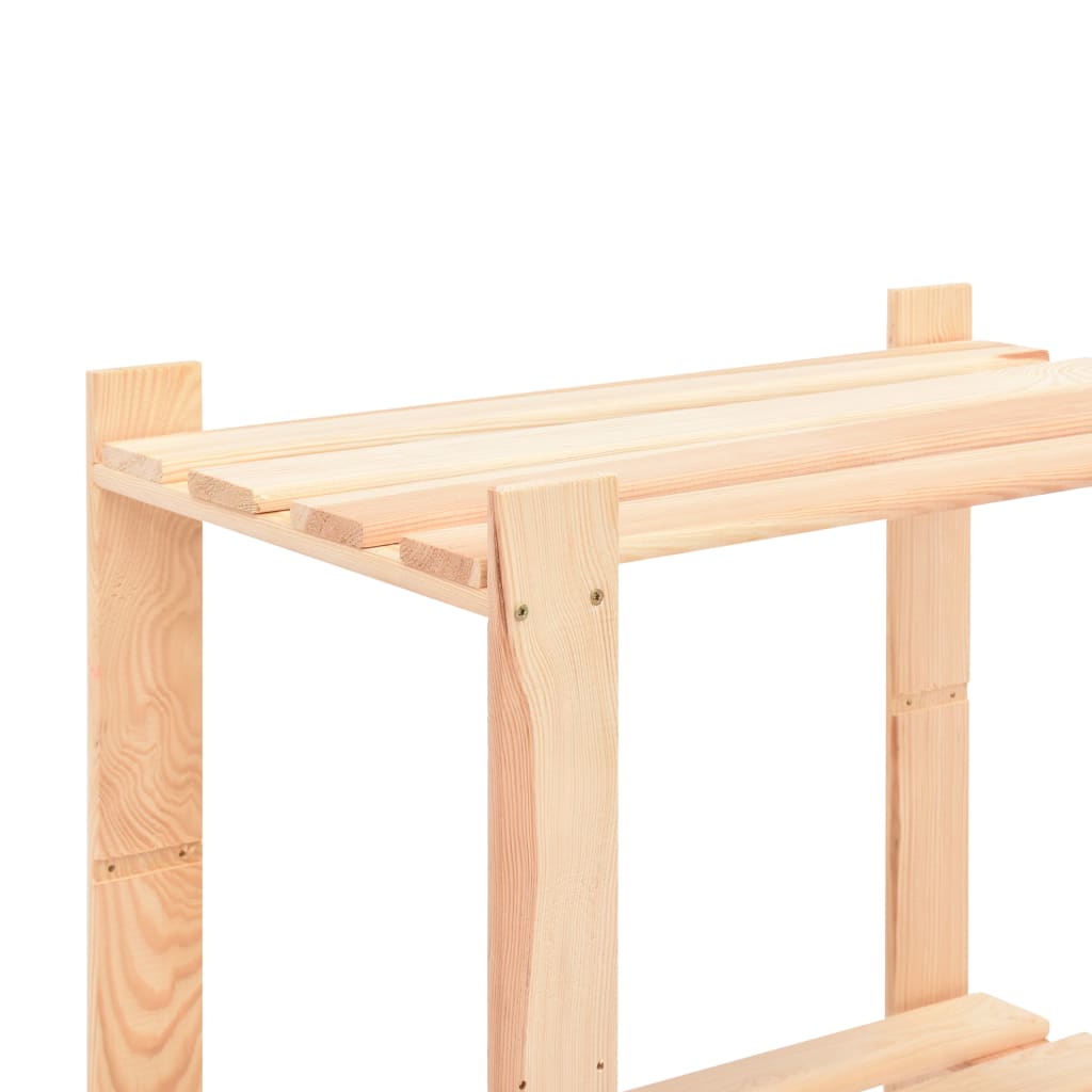 Lagringshyller 3 etasjer 5 stk 60x38x90cm heltre furu 150kg