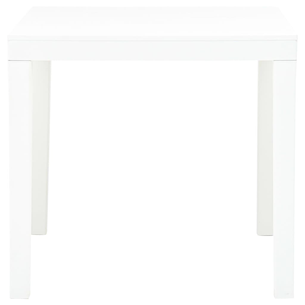 Hagebord hvit 78x78x72 cm plast vidaXL