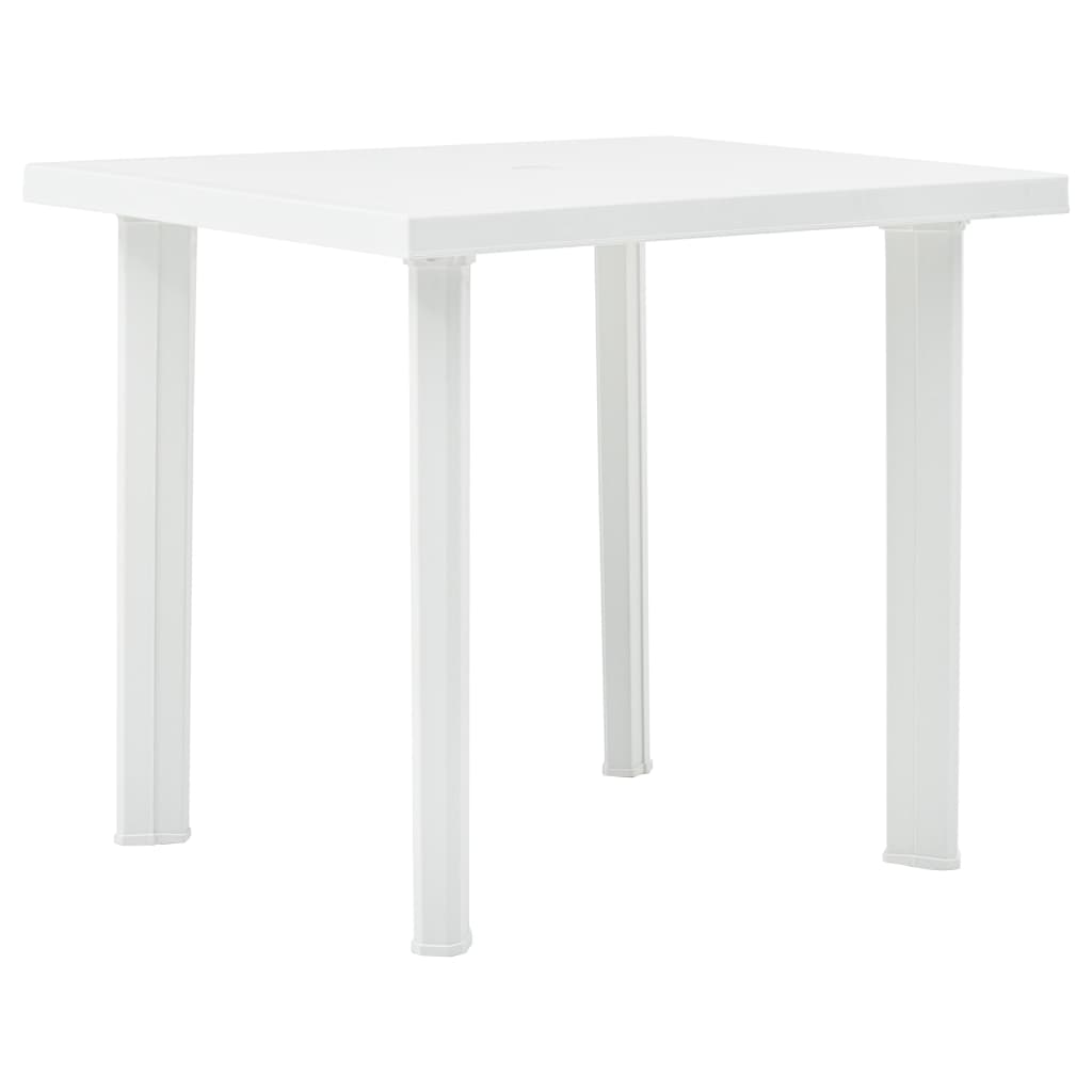 Hagebord hvit 80x75x72 cm plast