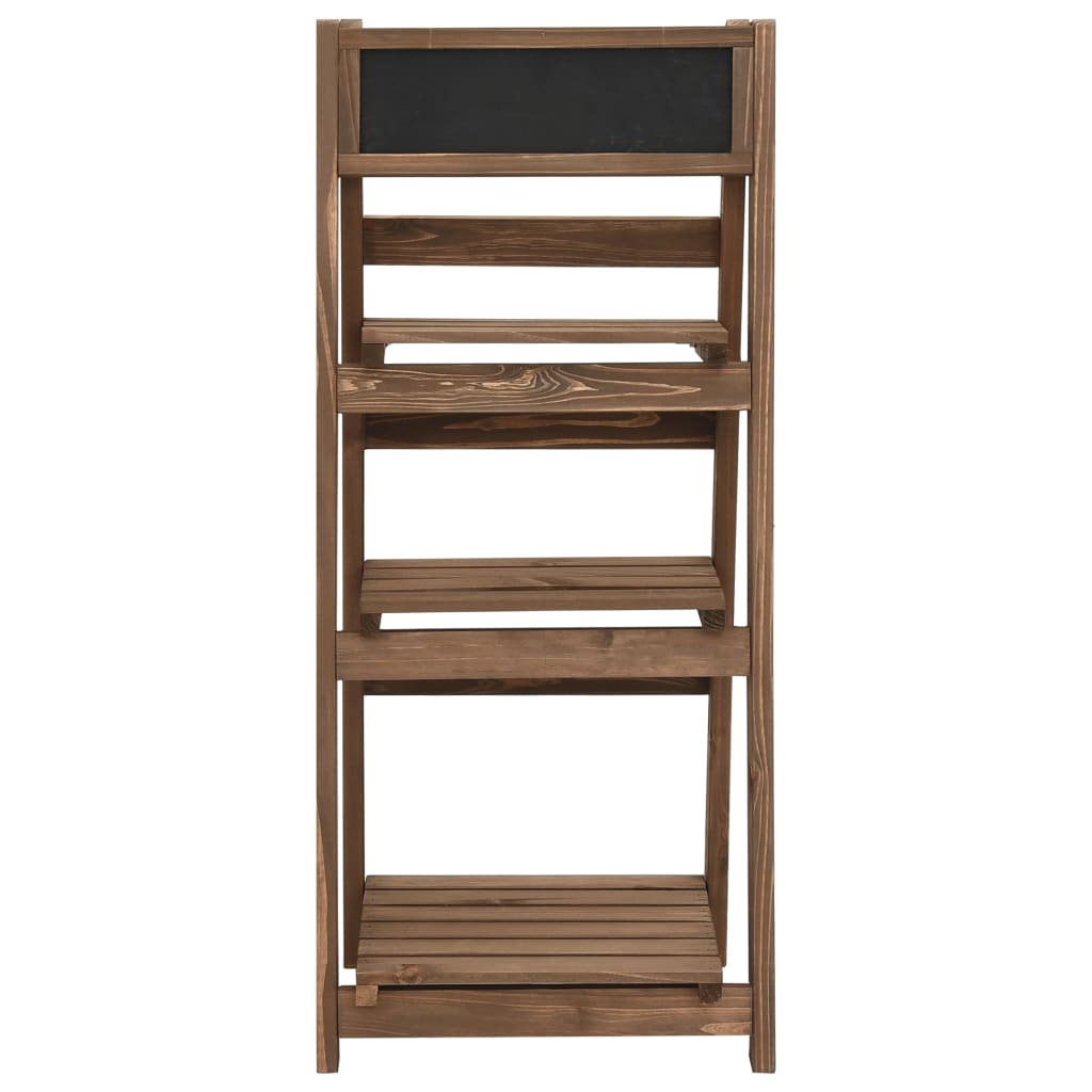 Blomsterstativ 3 etasjer med tavle 40x30x90 cm heltre gran