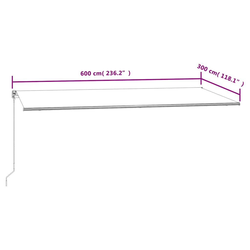 Automatisk uttrekkbar markise 600x300 cm oransje og brun