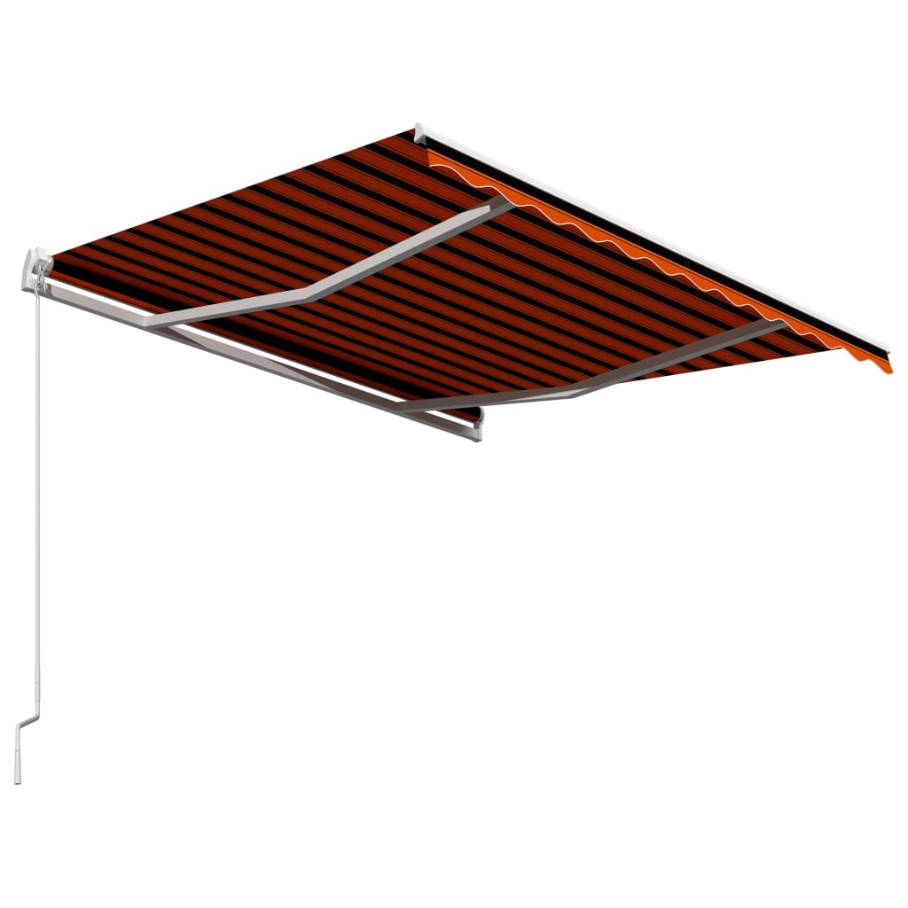 Manuell uttrekkbar markise 350x250 cm oransje og brun