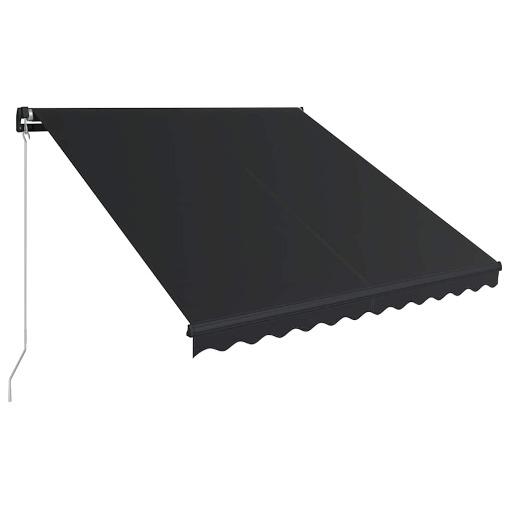 Manuell uttrekkbar markise med LED 300x250 cm antrasitt vidaXL