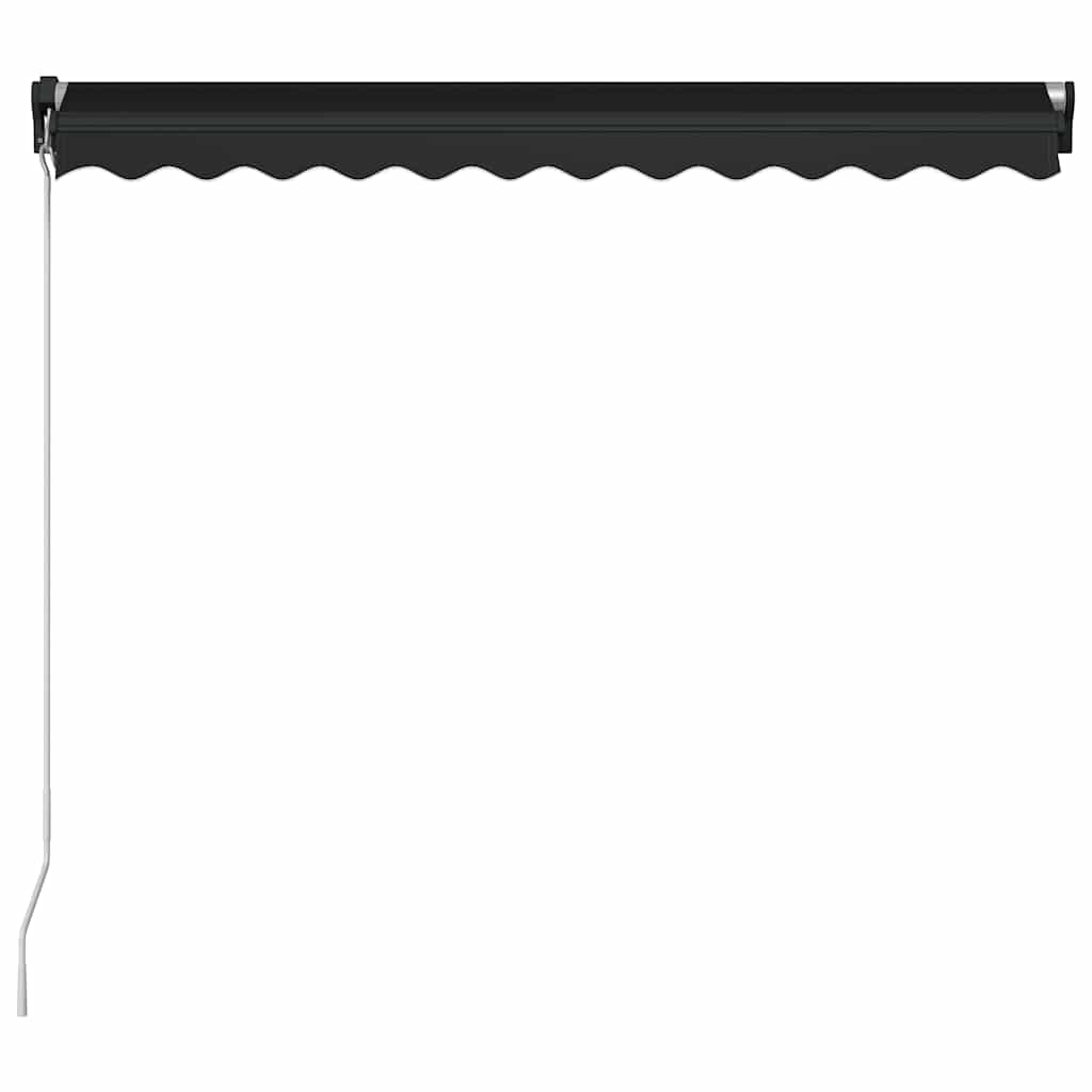 Manuell uttrekkbar markise med LED 350x250 cm antrasitt vidaXL