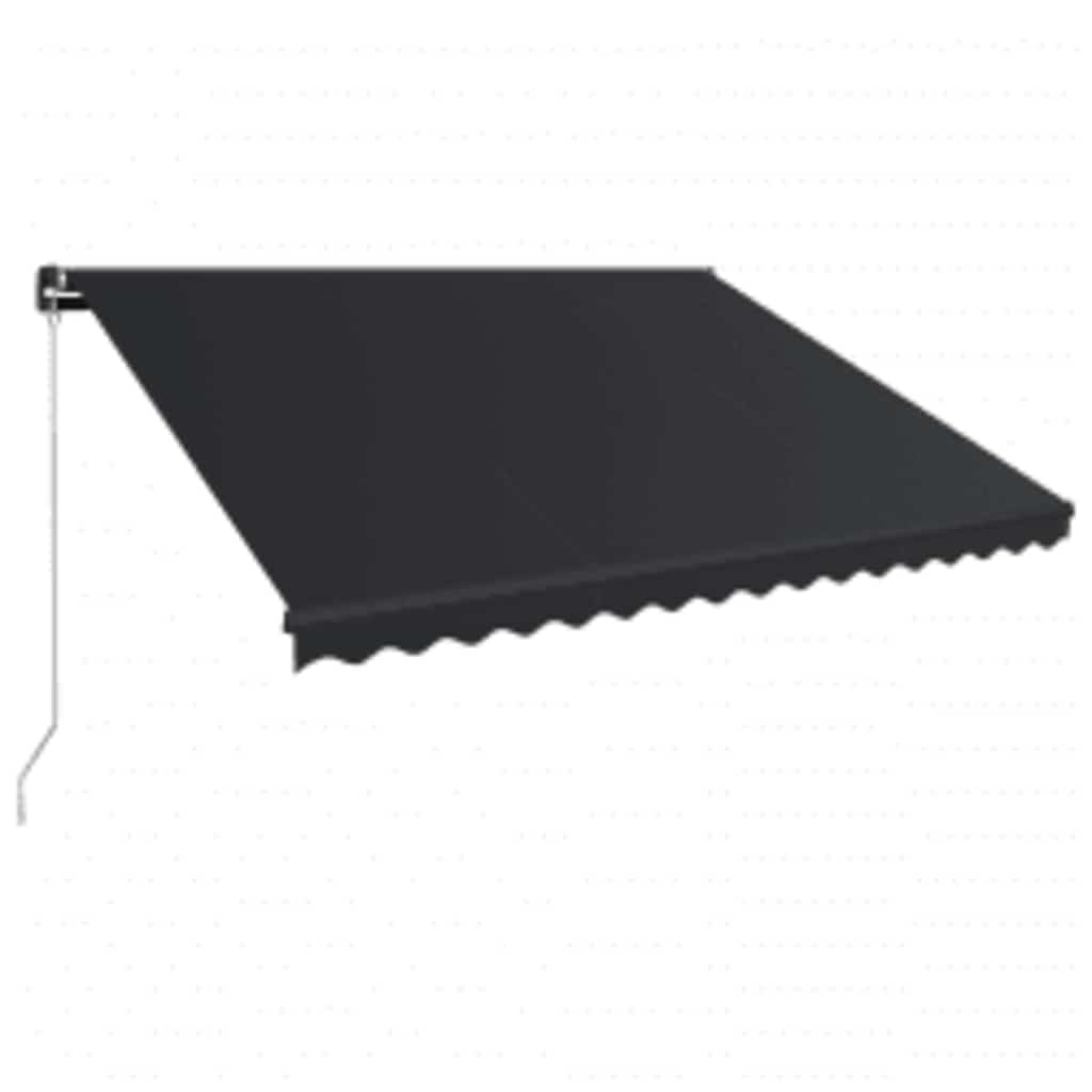 Manuell uttrekkbar markise med LED 450x300 cm antrasitt vidaXL