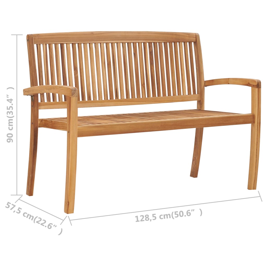 2-seters hagebenk stablebar 120 cm heltre teak