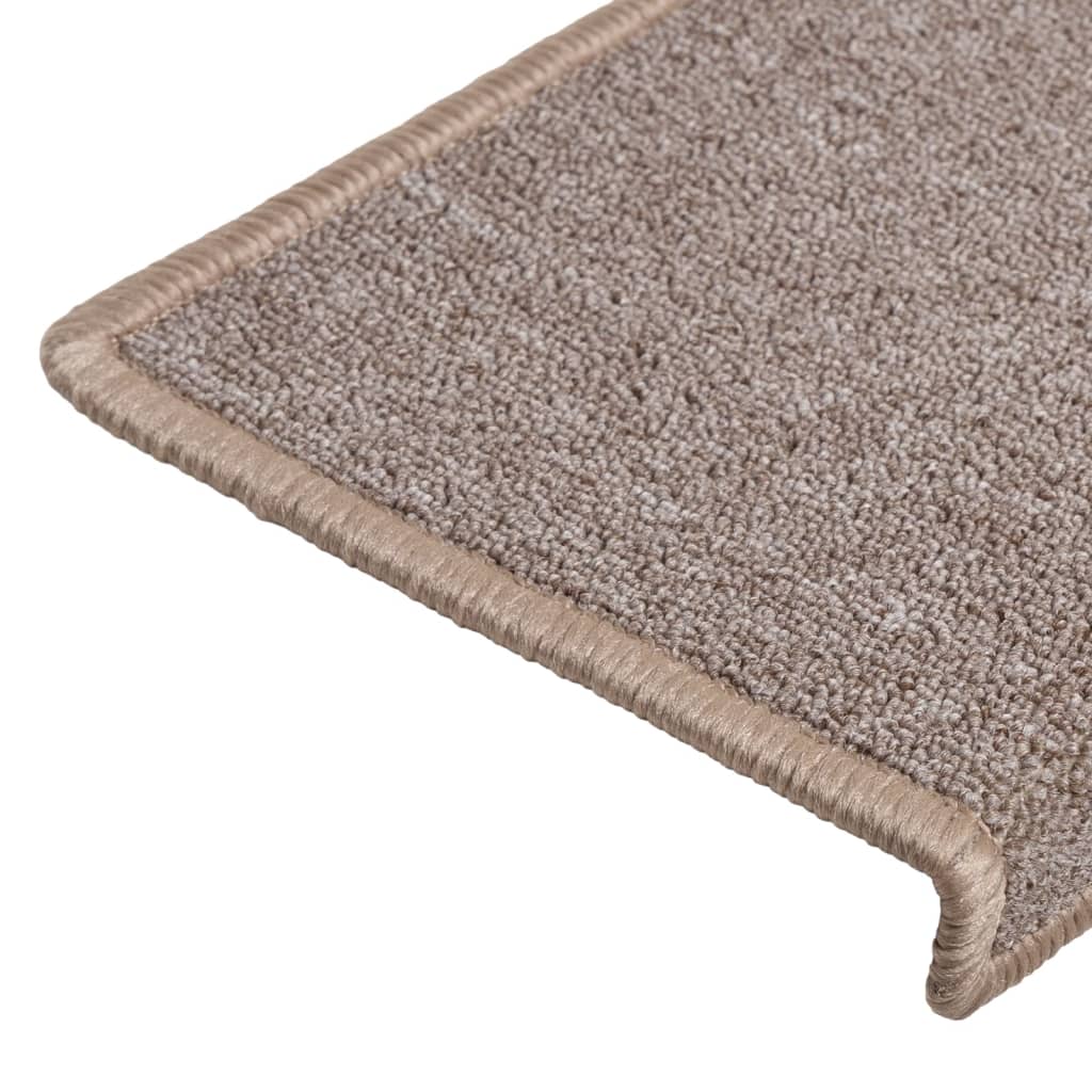 Trappematter 15 stk 65x21x4 cm lysebrune rektangulære kanter vidaXL