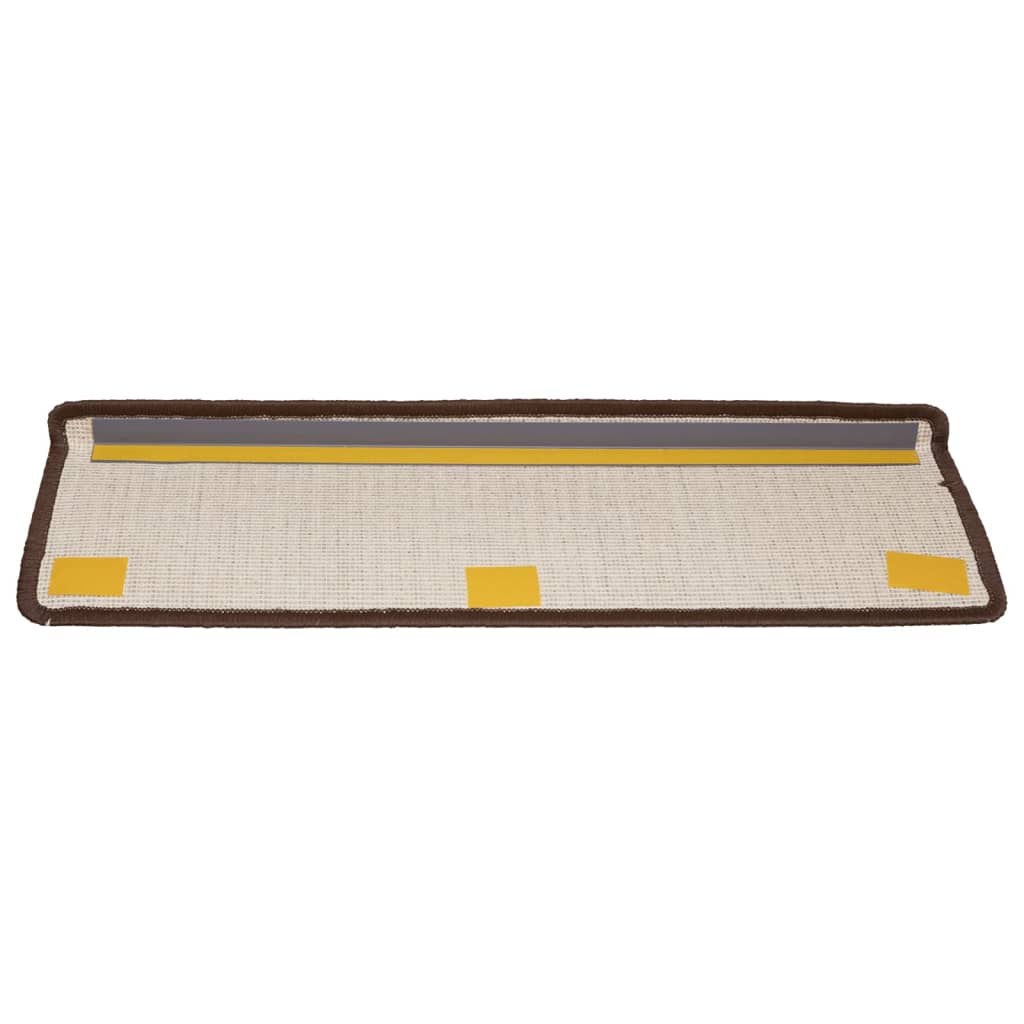 Trappematter 15 stk 65x21x4 cm brun rektangulær kant