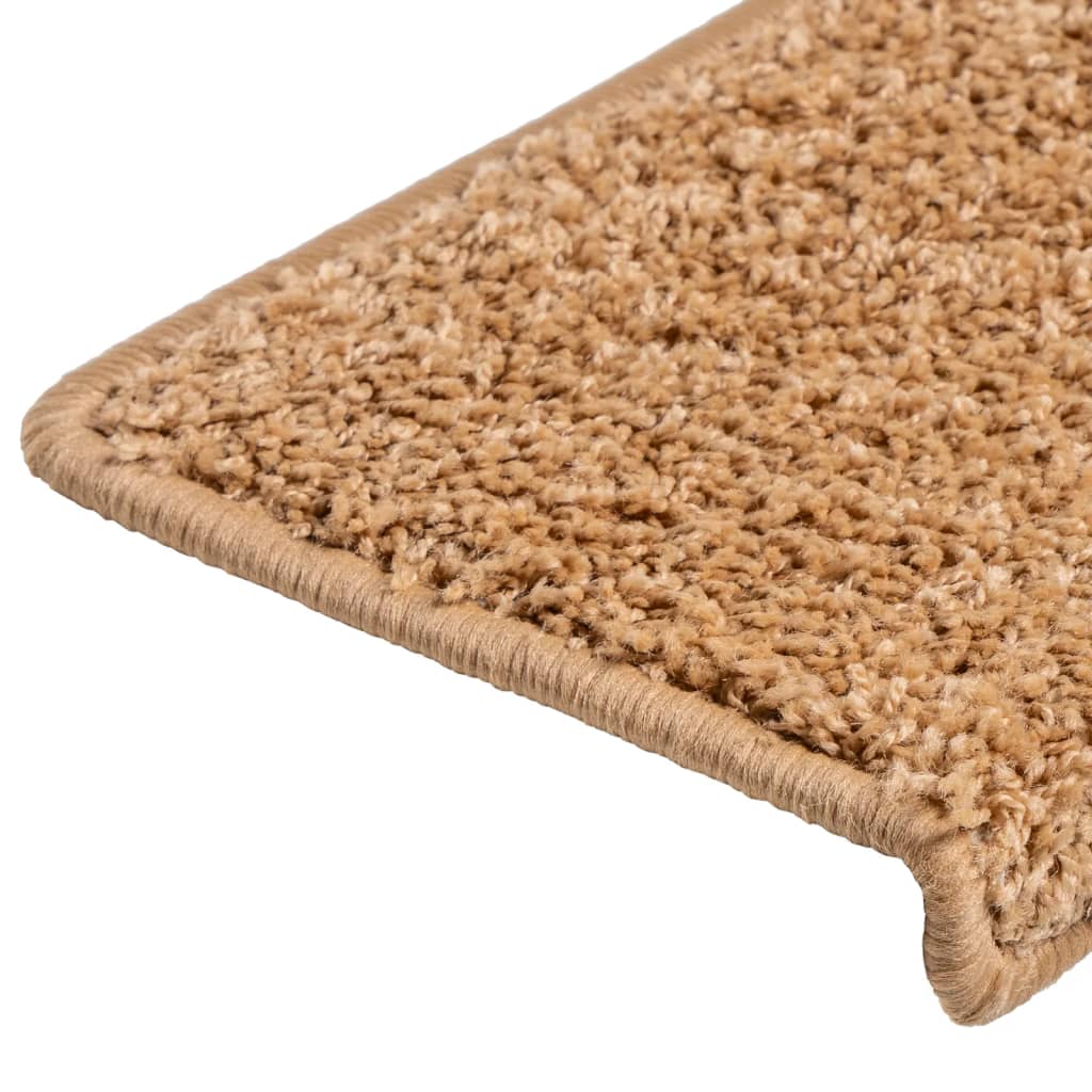 Trappematter 15 stk 65x21x4 cm beige rektangulær kant