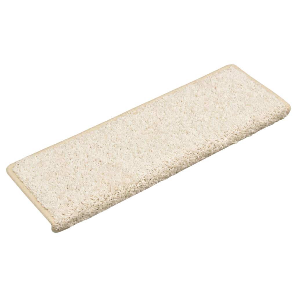 Trappematter 15 stk 65x21x4 cm hvite rektangulære kanter