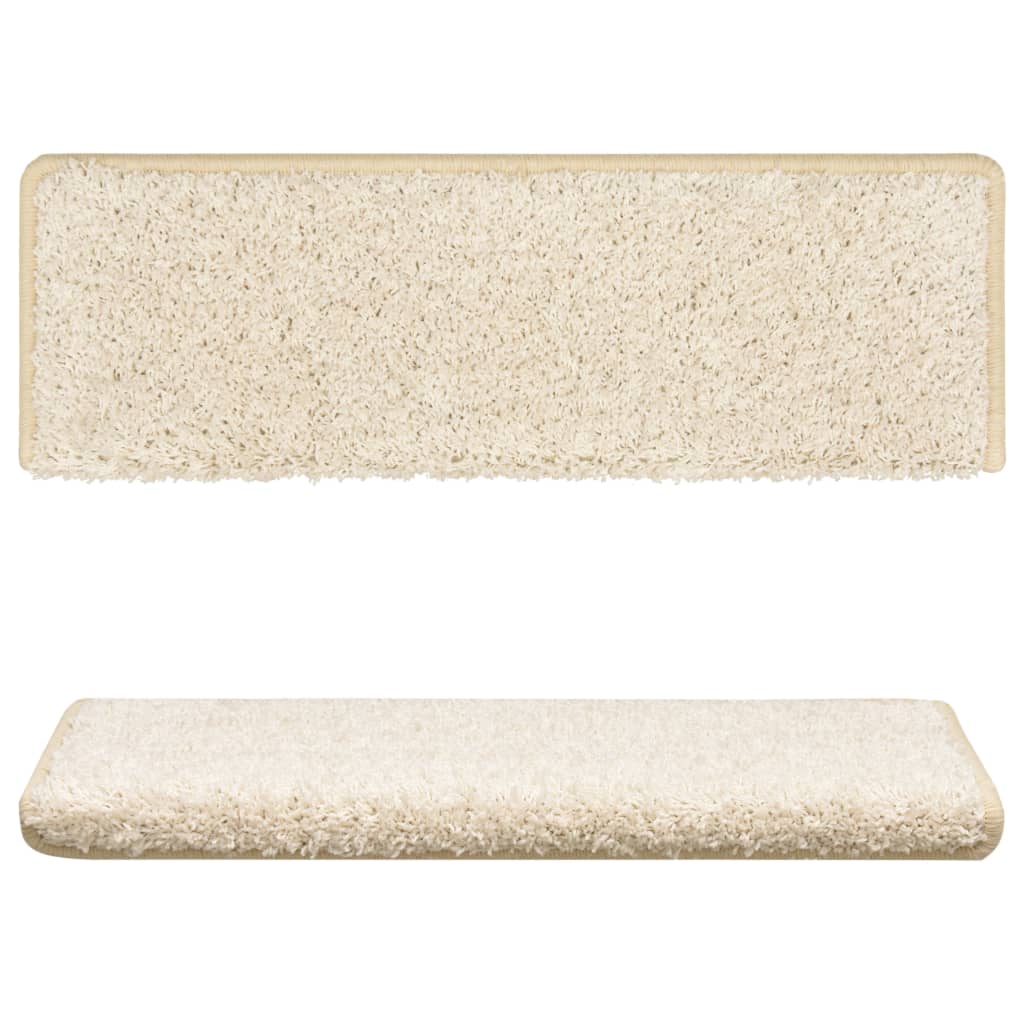 Trappematter 15 stk 65x21x4 cm hvite rektangulære kanter