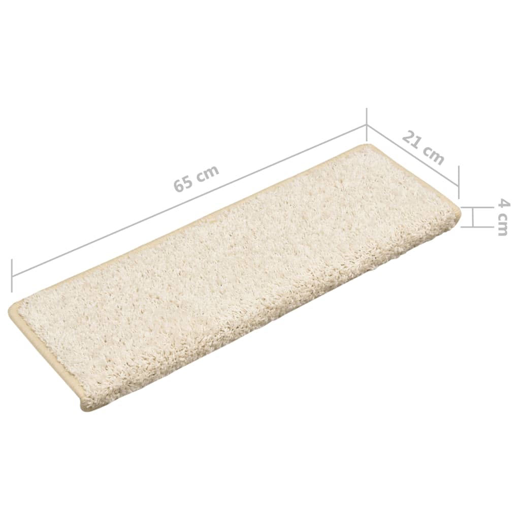 Trappematter 15 stk 65x21x4 cm hvite rektangulære kanter