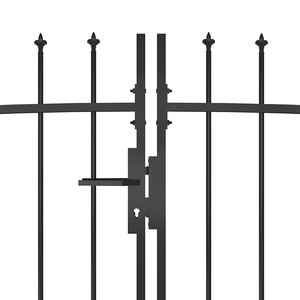 Hagegjerdeport Woerden med spydtopp 5x1,25 m svart
