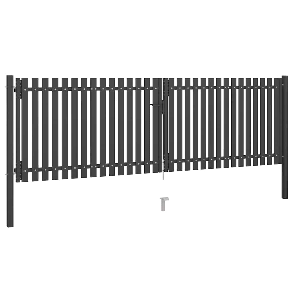 Hagegjerde stål 400x100 cm antrasitt