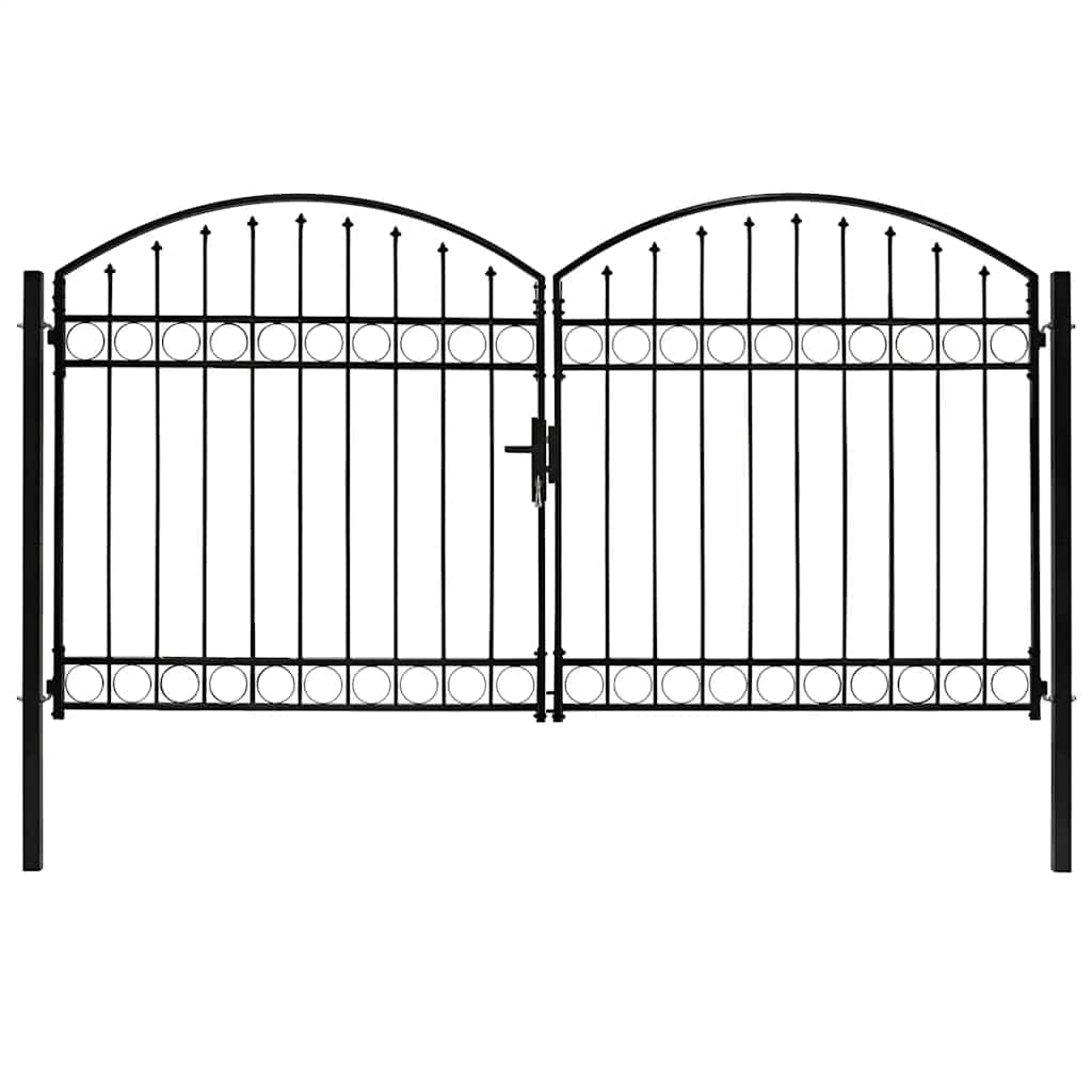Gjerdeport ASSEN dobbeldør med buet topp stål 300x175 cm