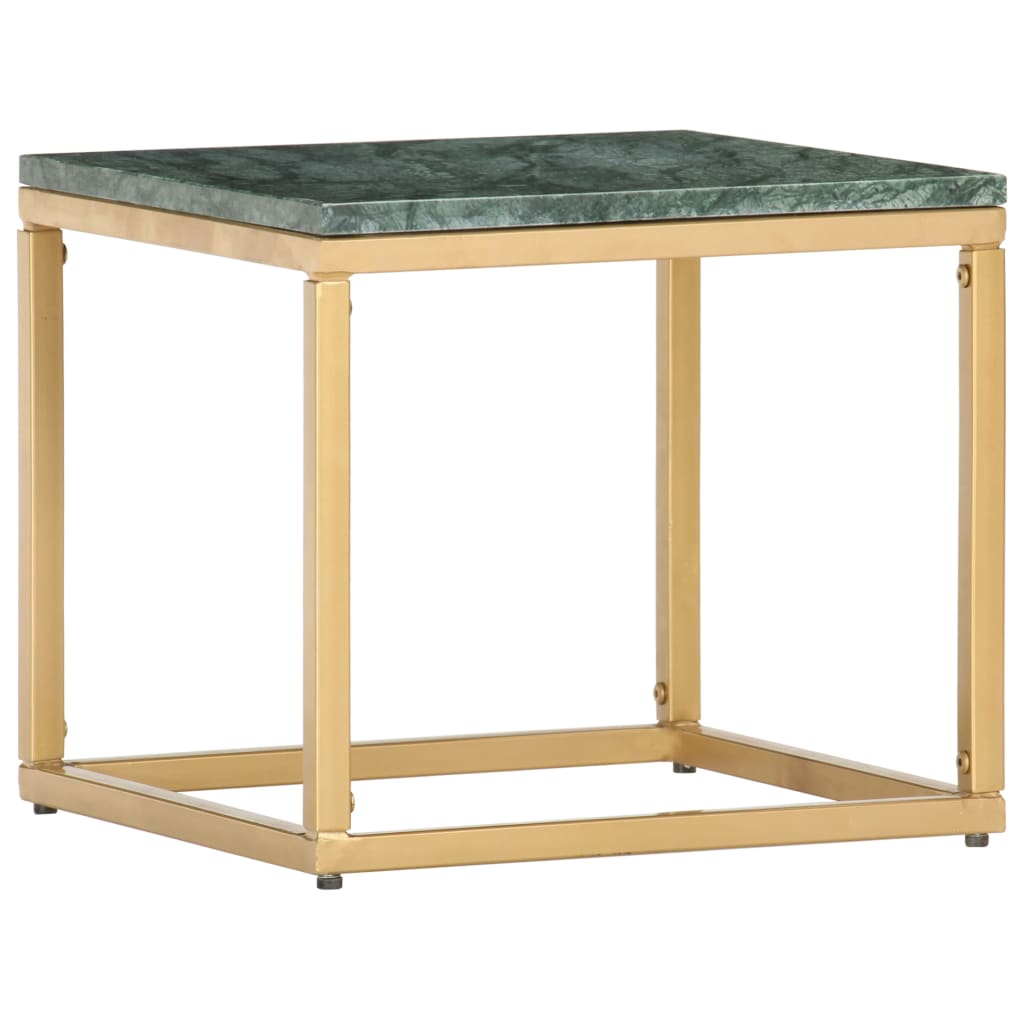 Salongbord grønn 40x40x35 cm ekte stein med marmorstruktur