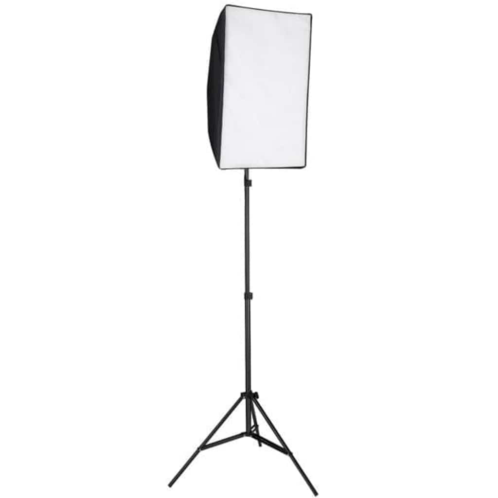 Fotostudiosett med bakgrunner og softbokslys