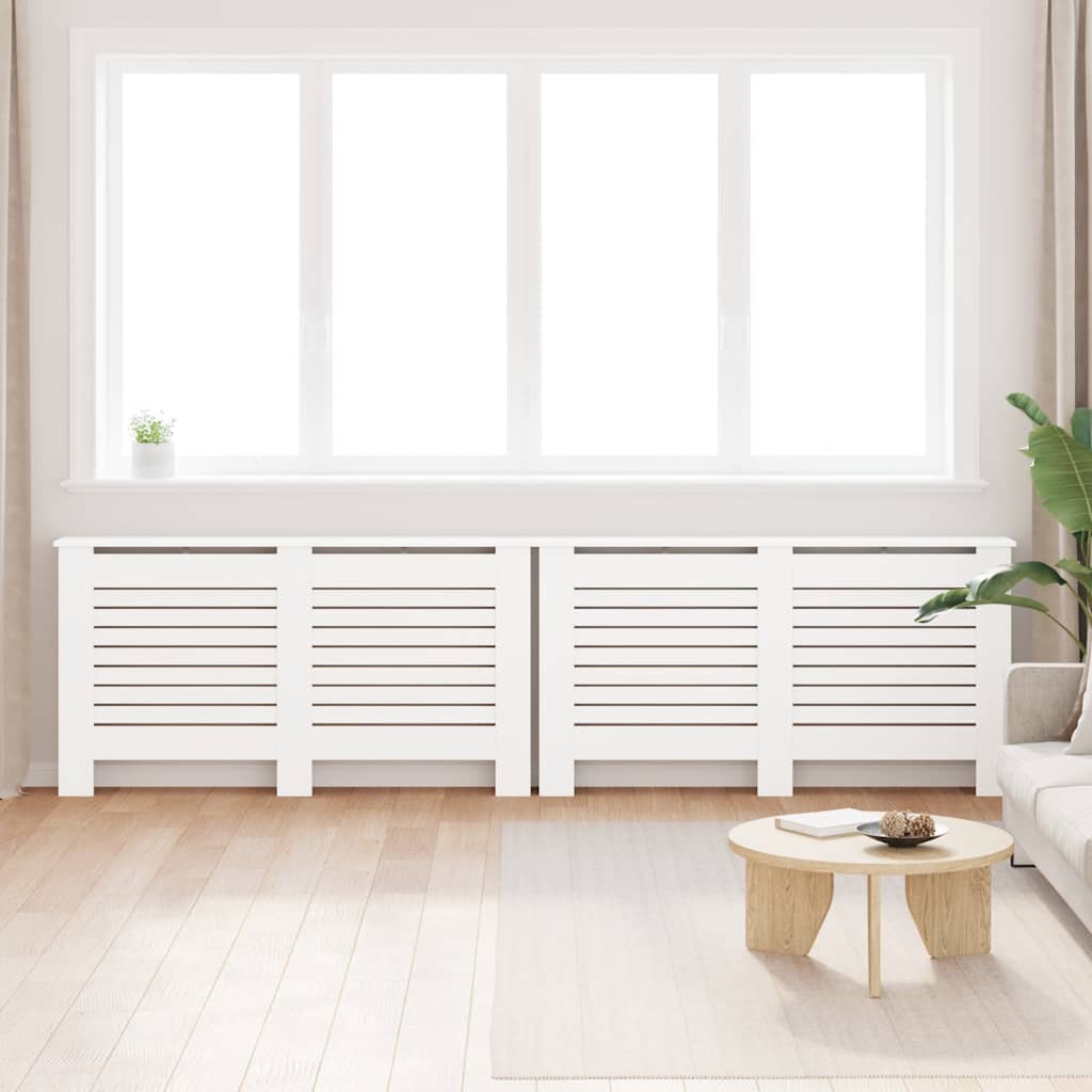Radiatordeksler 2 stk hvit 152x19x81,5 cm MDF vidaXL