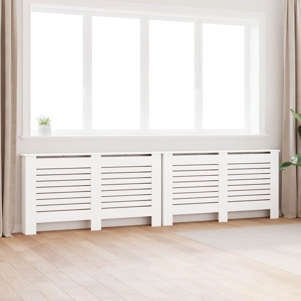 Radiatordeksler 2 stk hvit 152x19x81,5 cm MDF vidaXL