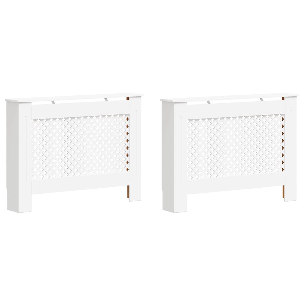 Radiatordeksler 2 stk hvit 112x19x81,5 cm MDF