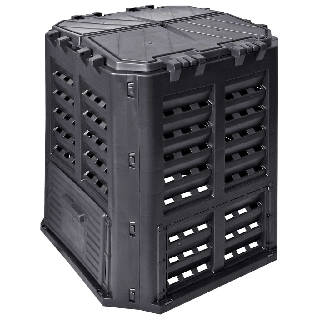 Kompostkasse til hage svart 68,9x68,9x83,9 cm 360 L