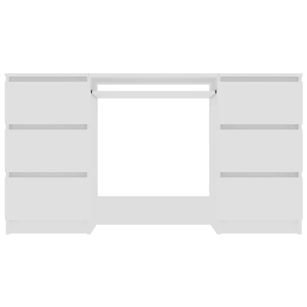 Skrivebord hvit 140x50x77 cm konstruert tre