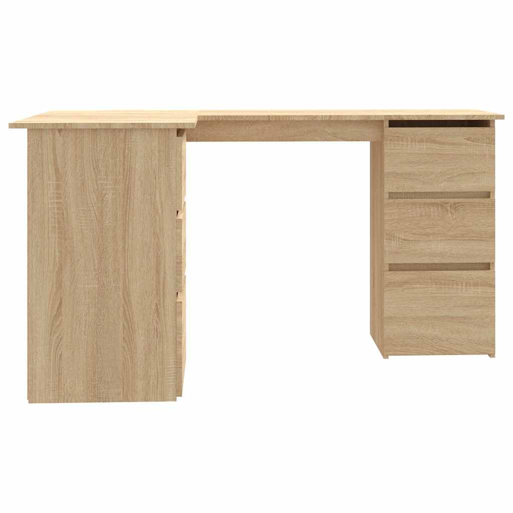 Skrivebord for hjørne sonoma eik 145x100x76 cm konstruert tre vidaXL
