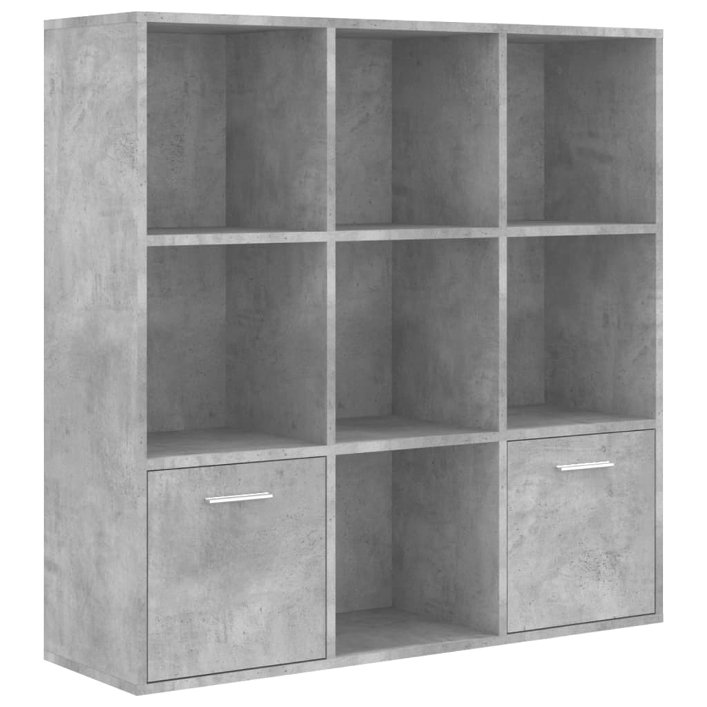 Bokhylle betonggrå 98x30x98 cm konstruert tre