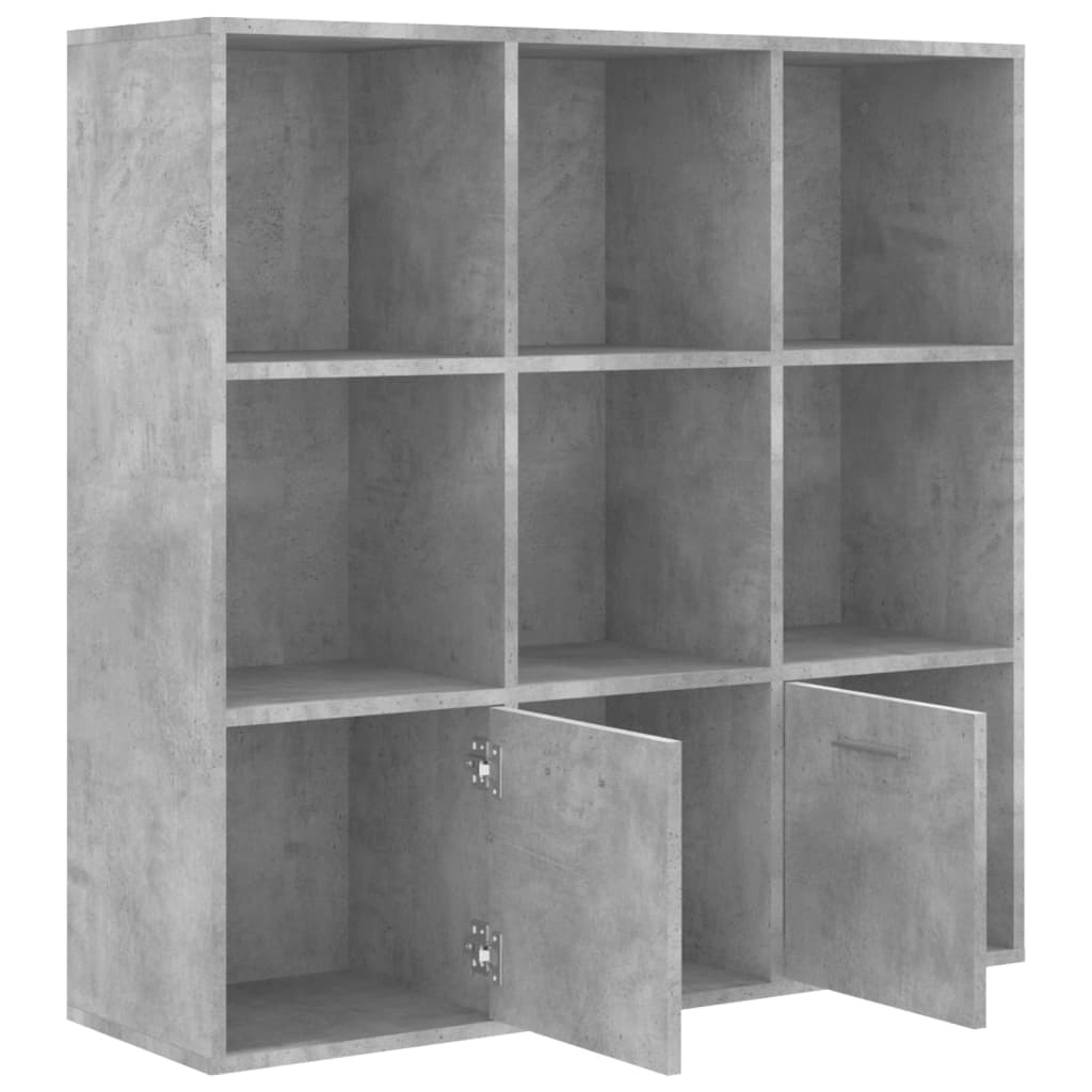 Bokhylle betonggrå 98x30x98 cm konstruert tre