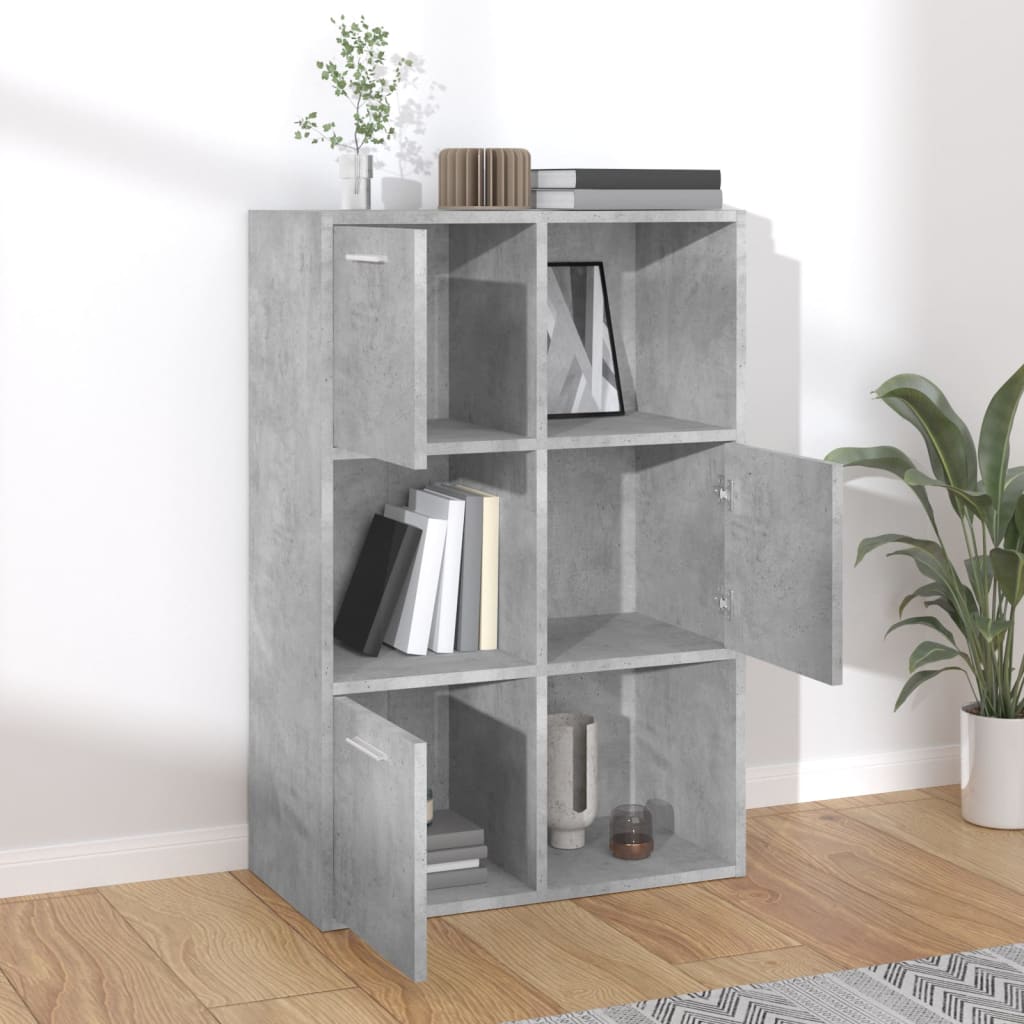 Oppbevaringsskap betonggrå 60x29,5x90 cm konstruert tre