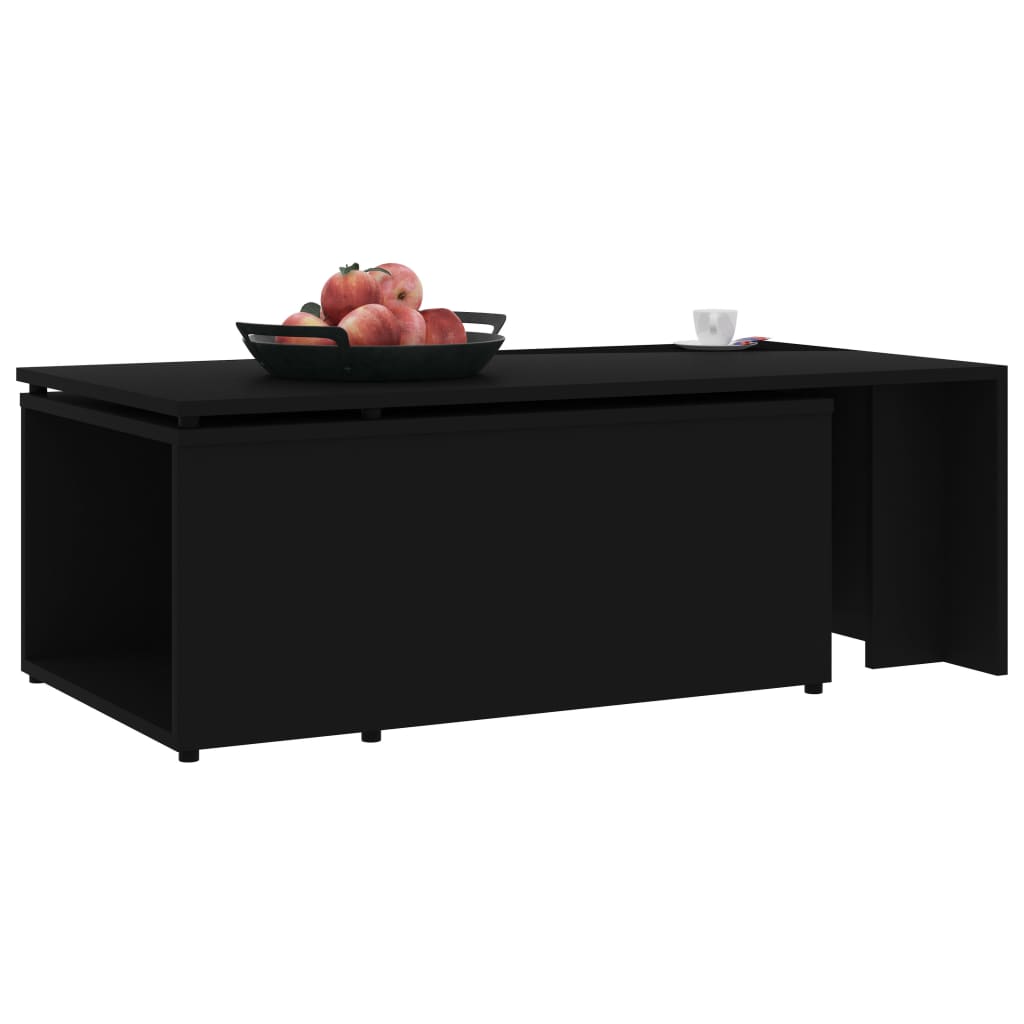 Salongbord svart 150x50x35 cm konstruert tre