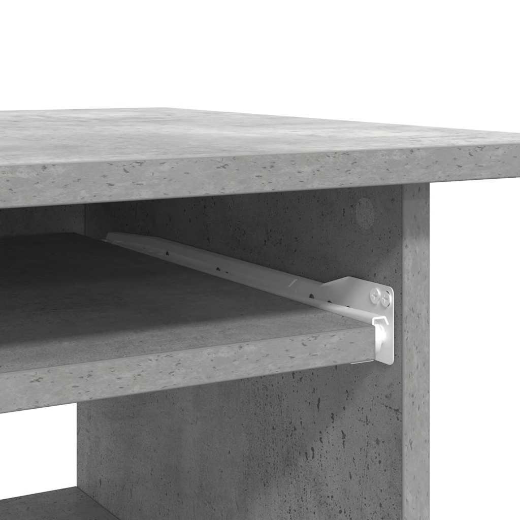 Skrivebord betonggrå 80x45x74 cm konstruert tre