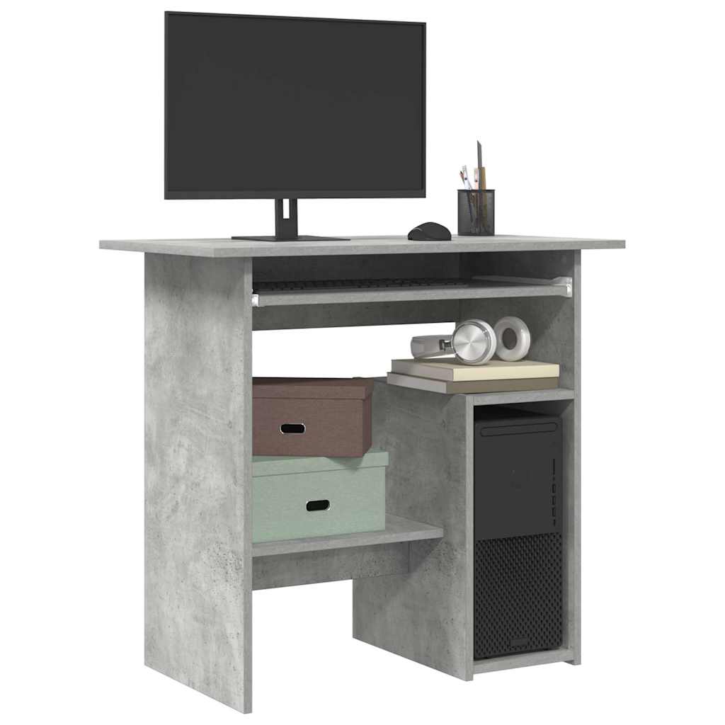 Skrivebord betonggrå 80x45x74 cm konstruert tre