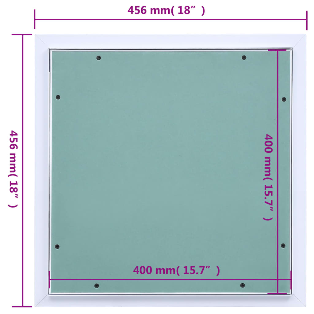 Inspeksjonsluke med aluminiumsramme og gipsplate 400x400 mm