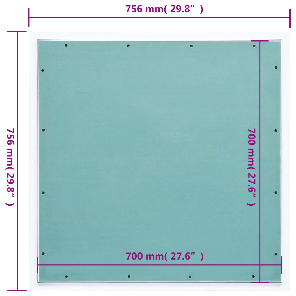 Inspeksjonsluke med aluminiumsramme og gipsplate 700x700 mm