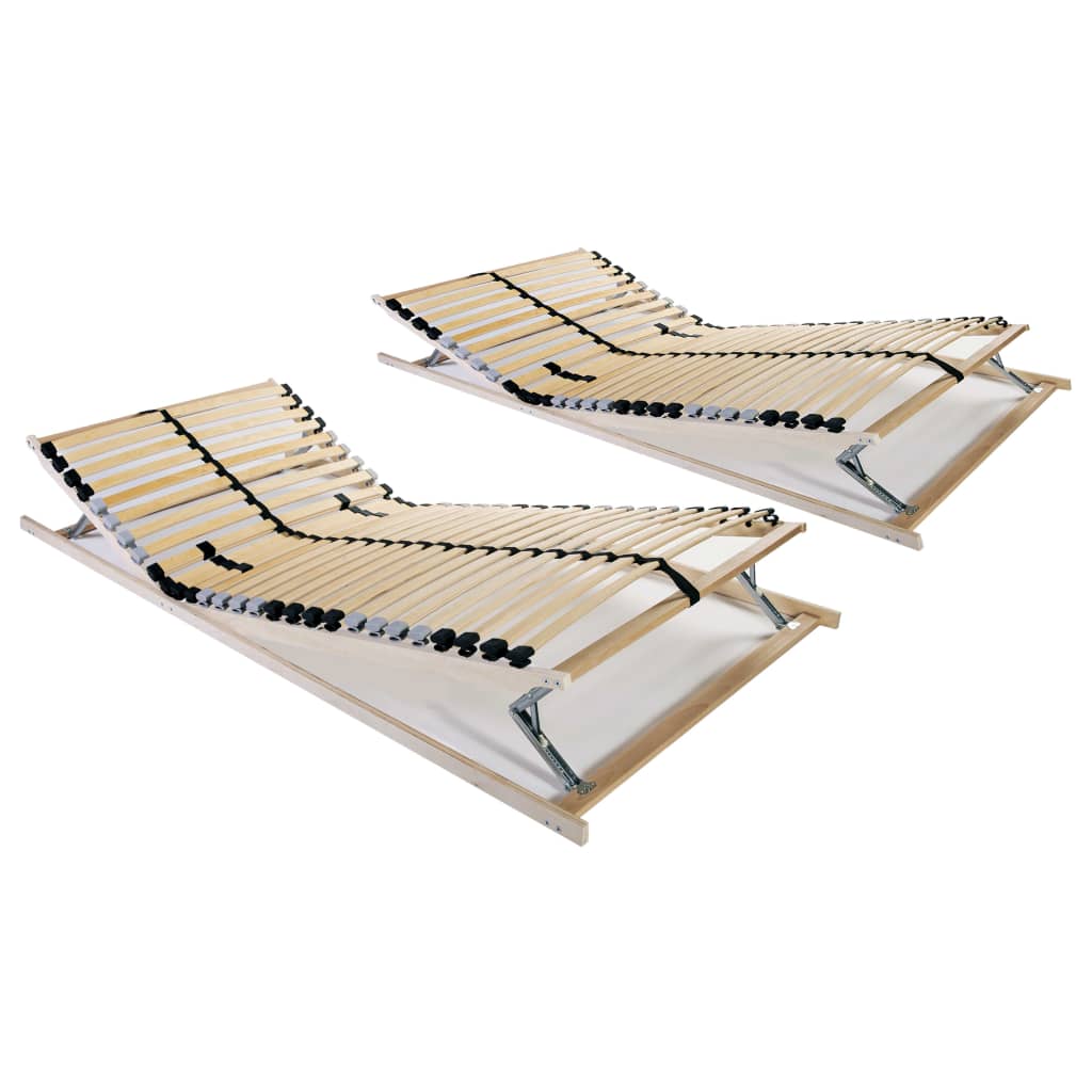 Spilebaser 2 stk med 28 lameller 7 soner 90x200 cm vidaXL