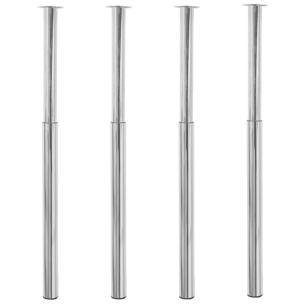 Teleskopiske bordben 4 stk krom 710 mm-1100 mm