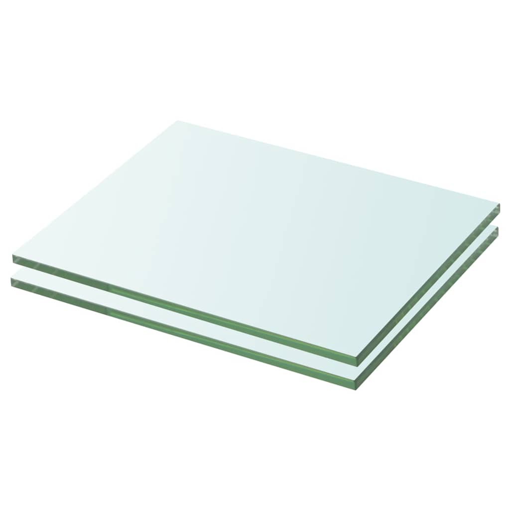 Hyllepaneler 2 stk klart glass 20x20 cm vidaXL