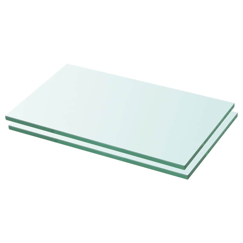 Hyllepaneler 2 stk klart glass 30x12 cm