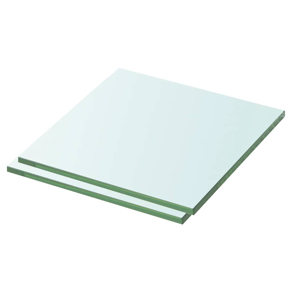 Hyllepaneler 2 stk klart glass 30x25 cm